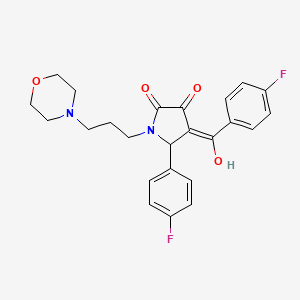 molecular formula C24H24F2N2O4 B2560928 4-(4-氟苯甲酰基)-5-(4-氟苯基)-3-羟基-1-(3-吗啉基丙基)-1H-吡咯-2(5H)-酮 CAS No. 380545-59-5