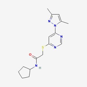 N-cyclopentyl-2-((6-(3,5-dimethyl-1H-pyrazol-1-yl)pyrimidin-4-yl)thio)acetamide