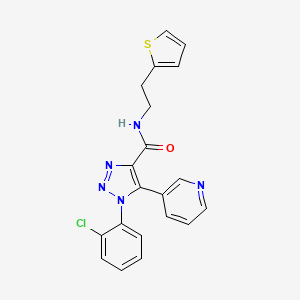 molecular formula C20H16ClN5OS B2560946 1-(2-chlorophenyl)-5-(pyridin-3-yl)-N-(2-(thiophen-2-yl)ethyl)-1H-1,2,3-triazole-4-carboxamide CAS No. 1207037-93-1