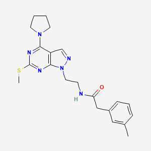 N-(2-(6-(methylthio)-4-(pyrrolidin-1-yl)-1H-pyrazolo[3,4-d]pyrimidin-1-yl)ethyl)-2-(m-tolyl)acetamide