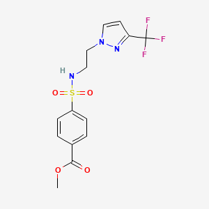 methyl 4-(N-(2-(3-(trifluoromethyl)-1H-pyrazol-1-yl)ethyl)sulfamoyl)benzoate