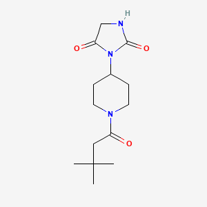 molecular formula C14H23N3O3 B2560964 3-(1-(3,3-Dimethylbutanoyl)piperidin-4-yl)imidazolidine-2,4-dione CAS No. 2034270-05-6
