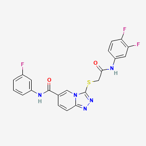 molecular formula C21H14F3N5O2S B2560965 2-({4-[(4-氯-2-甲基苯基)磺酰基]哌嗪-1-基}甲基)-3-(3-甲基苯基)-3H-咪唑并[4,5-b]吡啶 CAS No. 1113121-12-2