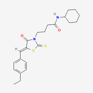 (Z)-N-cyclohexyl-4-(5-(4-ethylbenzylidene)-4-oxo-2-thioxothiazolidin-3-yl)butanamide