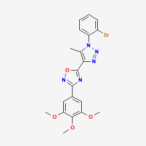 molecular formula C20H18BrN5O4 B2560970 5-(1-(2-bromophenyl)-5-methyl-1H-1,2,3-triazol-4-yl)-3-(3,4,5-trimethoxyphenyl)-1,2,4-oxadiazole CAS No. 932312-87-3