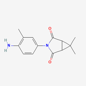 molecular formula C14H16N2O2 B2560972 3-(4-Amino-3-methylphenyl)-6,6-dimethyl-3-azabicyclo[3.1.0]hexane-2,4-dione CAS No. 1483274-95-8