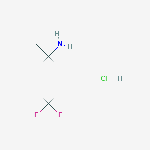 molecular formula C8H14ClF2N B2560977 2,2-二氟-6-甲基螺[3.3]庚烷-6-胺；盐酸盐 CAS No. 2490435-75-9
