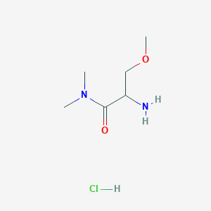 molecular formula C6H15ClN2O2 B2560979 2-Amino-3-methoxy-N,N-dimethylpropanamide;hydrochloride CAS No. 2416231-64-4