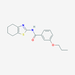 molecular formula C17H20N2O2S B256098 3-propoxy-N-(4,5,6,7-tetrahydro-1,3-benzothiazol-2-yl)benzamide 