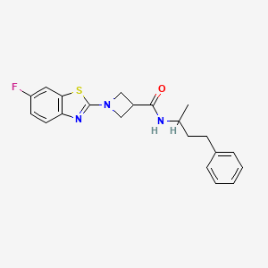 molecular formula C21H22FN3OS B2560983 1-(6-氟苯并[d]噻唑-2-基)-N-(4-苯基丁-2-基)氮杂环丁烷-3-甲酰胺 CAS No. 1396871-50-3