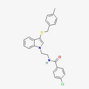 molecular formula C25H23ClN2OS B2560991 4-chloro-N-[2-[3-[(4-methylphenyl)methylsulfanyl]indol-1-yl]ethyl]benzamide CAS No. 532972-25-1