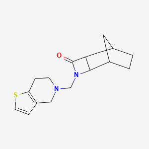 molecular formula C16H20N2OS B2560997 3-({4H,5H,6H,7H-thieno[3,2-c]pyridin-5-yl}methyl)-3-azatricyclo[4.2.1.0^{2,5}]nonan-4-one CAS No. 1333919-21-3