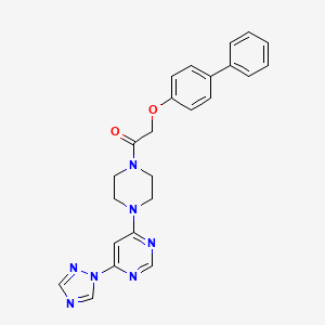 molecular formula C24H23N7O2 B2561001 1-(4-(6-(1H-1,2,4-三唑-1-基)嘧啶-4-基)哌嗪-1-基)-2-([1,1'-联苯]-4-氧基)乙酮 CAS No. 1795457-41-8