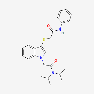 molecular formula C24H29N3O2S B2561003 N,N-diisopropyl-2-(3-((2-oxo-2-(phenylamino)ethyl)thio)-1H-indol-1-yl)acetamide CAS No. 941948-90-9