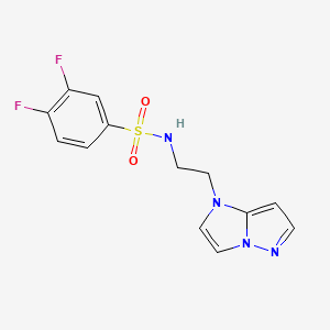 molecular formula C13H12F2N4O2S B2561007 N-(2-(1H-咪唑并[1,2-b]吡唑-1-基)乙基)-3,4-二氟苯磺酰胺 CAS No. 1788676-52-7