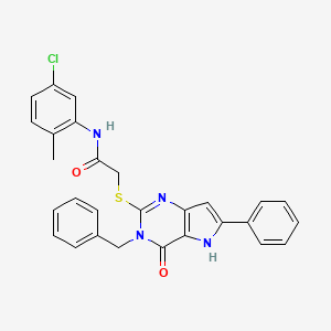 molecular formula C28H23ClN4O2S B2561009 2-((3-benzyl-4-oxo-6-phenyl-4,5-dihydro-3H-pyrrolo[3,2-d]pyrimidin-2-yl)thio)-N-(5-chloro-2-methylphenyl)acetamide CAS No. 1115286-60-6