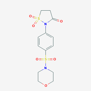 molecular formula C13H16N2O6S2 B256101 2-[4-(4-Morpholinylsulfonyl)phenyl]-3-isothiazolidinone 1,1-dioxide 