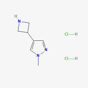 molecular formula C7H13Cl2N3 B2561029 4-(氮杂环丁烷-3-基)-1-甲基吡唑二盐酸盐 CAS No. 2247105-31-1