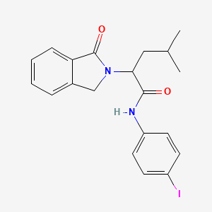 molecular formula C20H21IN2O2 B2561041 N-(4-iodophenyl)-4-methyl-2-(3-oxo-1H-isoindol-2-yl)pentanamide CAS No. 477889-82-0