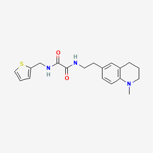 molecular formula C19H23N3O2S B2561044 N1-(2-(1-methyl-1,2,3,4-tetrahydroquinolin-6-yl)ethyl)-N2-(thiophen-2-ylmethyl)oxalamide CAS No. 946281-28-3