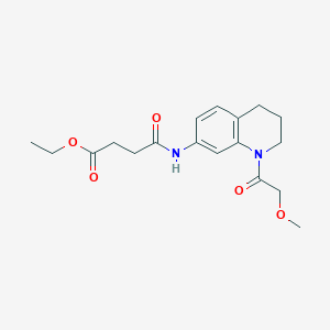 molecular formula C18H24N2O5 B2561047 Ethyl 4-((1-(2-methoxyacetyl)-1,2,3,4-tetrahydroquinolin-7-yl)amino)-4-oxobutanoate CAS No. 1207053-14-2