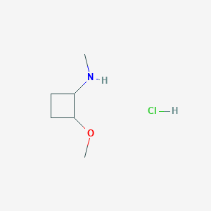 molecular formula C6H14ClNO B2561048 2-Methoxy-N-methylcyclobutan-1-amine hydrochloride CAS No. 2126161-02-0