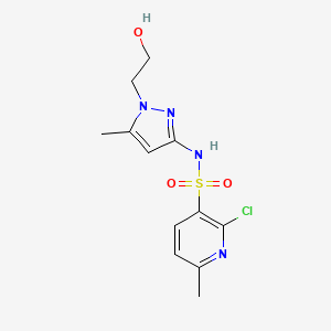 2-Chloro-N-[1-(2-hydroxyethyl)-5-methylpyrazol-3-yl]-6-methylpyridine-3-sulfonamide