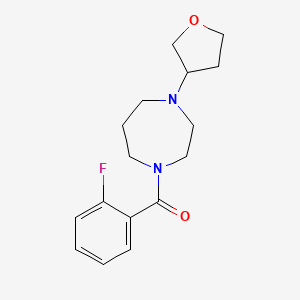 molecular formula C16H21FN2O2 B2561054 (2-Fluorophenyl)(4-(tetrahydrofuran-3-yl)-1,4-diazepan-1-yl)methanone CAS No. 2320178-10-5