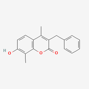 molecular formula C18H16O3 B2561056 3-benzyl-7-hydroxy-4,8-dimethyl-2H-chromen-2-one CAS No. 314742-78-4