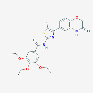 molecular formula C25H27N3O6S B256106 3,4,5-triethoxy-N-[5-methyl-4-(3-oxo-3,4-dihydro-2H-1,4-benzoxazin-6-yl)-1,3-thiazol-2-yl]benzamide 