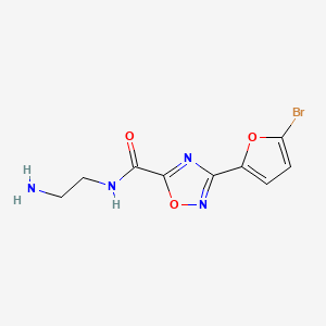 molecular formula C9H9BrN4O3 B2561062 N-(2-aminoethyl)-3-(5-bromofuran-2-yl)-1,2,4-oxadiazole-5-carboxamide CAS No. 924871-28-3
