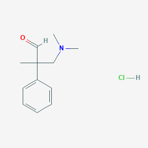 molecular formula C12H18ClNO B2561063 3-(Dimethylamino)-2-methyl-2-phenylpropanal hydrochloride CAS No. 19103-13-0