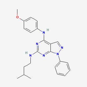 molecular formula C23H26N6O B2561064 N~4~-(4-methoxyphenyl)-N~6~-(3-methylbutyl)-1-phenyl-1H-pyrazolo[3,4-d]pyrimidine-4,6-diamine CAS No. 946348-84-1