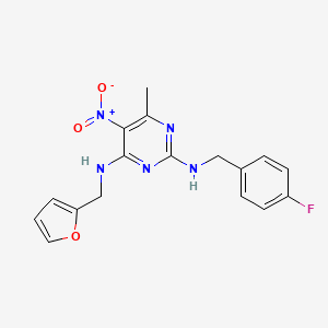 N2-(4-fluorobenzyl)-N4-(furan-2-ylmethyl)-6-methyl-5-nitropyrimidine-2,4-diamine