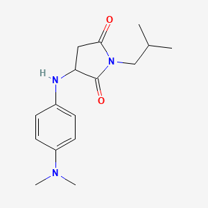 molecular formula C16H23N3O2 B2561070 3-((4-(Dimethylamino)phenyl)amino)-1-isobutylpyrrolidine-2,5-dione CAS No. 1032268-11-3