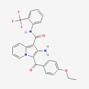 molecular formula C25H20F3N3O3 B2561073 2-amino-3-(4-ethoxybenzoyl)-N-[2-(trifluoromethyl)phenyl]indolizine-1-carboxamide CAS No. 903281-28-7