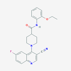 molecular formula C24H23FN4O2 B2561076 1-(3-cyano-6-fluoroquinolin-4-yl)-N-(2-ethoxyphenyl)piperidine-4-carboxamide CAS No. 1206999-73-6