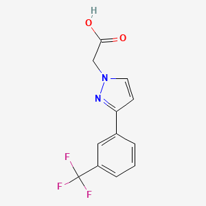 molecular formula C12H9F3N2O2 B2561081 3-[3-(三氟甲基)苯基]-1H-吡唑-1-乙酸 CAS No. 325970-02-3