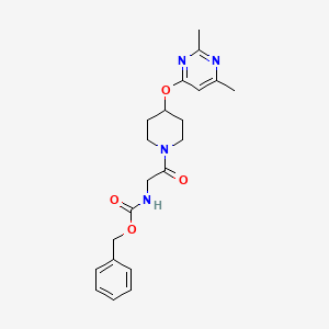 molecular formula C21H26N4O4 B2561082 Benzyl (2-(4-((2,6-dimethylpyrimidin-4-yl)oxy)piperidin-1-yl)-2-oxoethyl)carbamate CAS No. 2034559-38-9