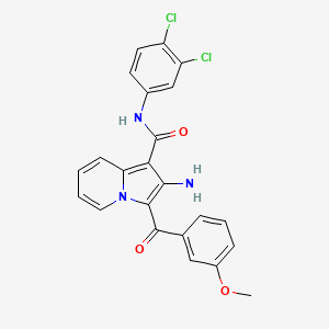 molecular formula C23H17Cl2N3O3 B2561095 2-amino-N-(3,4-dichlorophenyl)-3-(3-methoxybenzoyl)indolizine-1-carboxamide CAS No. 903314-87-4