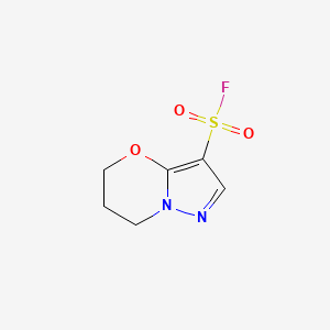 molecular formula C6H7FN2O3S B2561116 6,7-Dihydro-5H-pyrazolo[5,1-b][1,3]oxazine-3-sulfonyl fluoride CAS No. 2138335-00-7