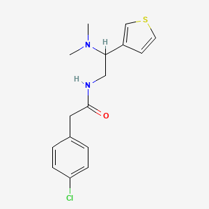 molecular formula C16H19ClN2OS B2561118 2-(4-chlorophenyl)-N-(2-(dimethylamino)-2-(thiophen-3-yl)ethyl)acetamide CAS No. 946271-14-3