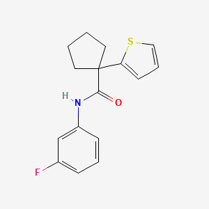 molecular formula C16H16FNOS B2561125 N-(3-氟苯基)-1-(噻吩-2-基)环戊烷甲酰胺 CAS No. 1049513-75-8