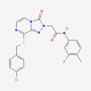 molecular formula C21H17ClFN5O2S B2561128 5-({4-[(2-methoxybenzoyl)amino]phenoxy}methyl)-N-propylisoxazole-3-carboxamide CAS No. 1251634-70-4