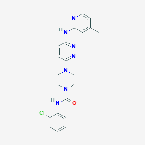 molecular formula C21H22ClN7O B2561136 N-(2-氯苯基)-4-(6-((4-甲基吡啶-2-基)氨基)嘧啶-3-基)哌嗪-1-甲酰胺 CAS No. 1021259-37-9