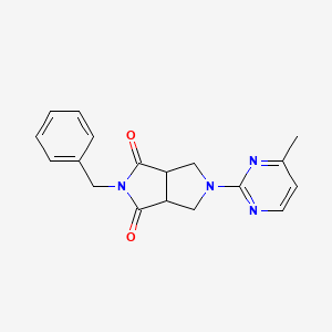 molecular formula C18H18N4O2 B2561173 5-Benzyl-2-(4-methylpyrimidin-2-yl)-1,3,3a,6a-tetrahydropyrrolo[3,4-c]pyrrole-4,6-dione CAS No. 2415462-30-3