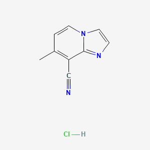 molecular formula C9H8ClN3 B2561175 7-Methylimidazo[1,2-a]pyridine-8-carbonitrile hydrochloride CAS No. 2108781-00-4