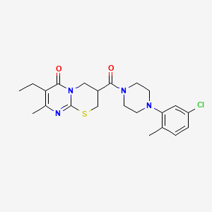 3-(4-(5-chloro-2-methylphenyl)piperazine-1-carbonyl)-7-ethyl-8-methyl-3,4-dihydropyrimido[2,1-b][1,3]thiazin-6(2H)-one
