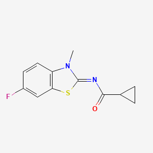 molecular formula C12H11FN2OS B2561181 N-(6-fluoro-3-methyl-1,3-benzothiazol-2-ylidene)cyclopropanecarboxamide CAS No. 477510-79-5