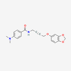 molecular formula C20H20N2O4 B2561183 N-(4-(benzo[d][1,3]dioxol-5-yloxy)but-2-yn-1-yl)-4-(dimethylamino)benzamide CAS No. 1448057-58-6